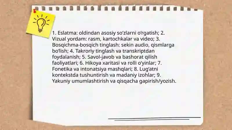 Chet tilidagi ertak va sherlardan foydalanish usullari. Storytelling 3