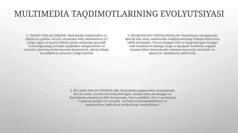 Elektron Multimedia Taqdimoti Mediareallikni Idrok Etish Ob'Ekti Sifatida 3