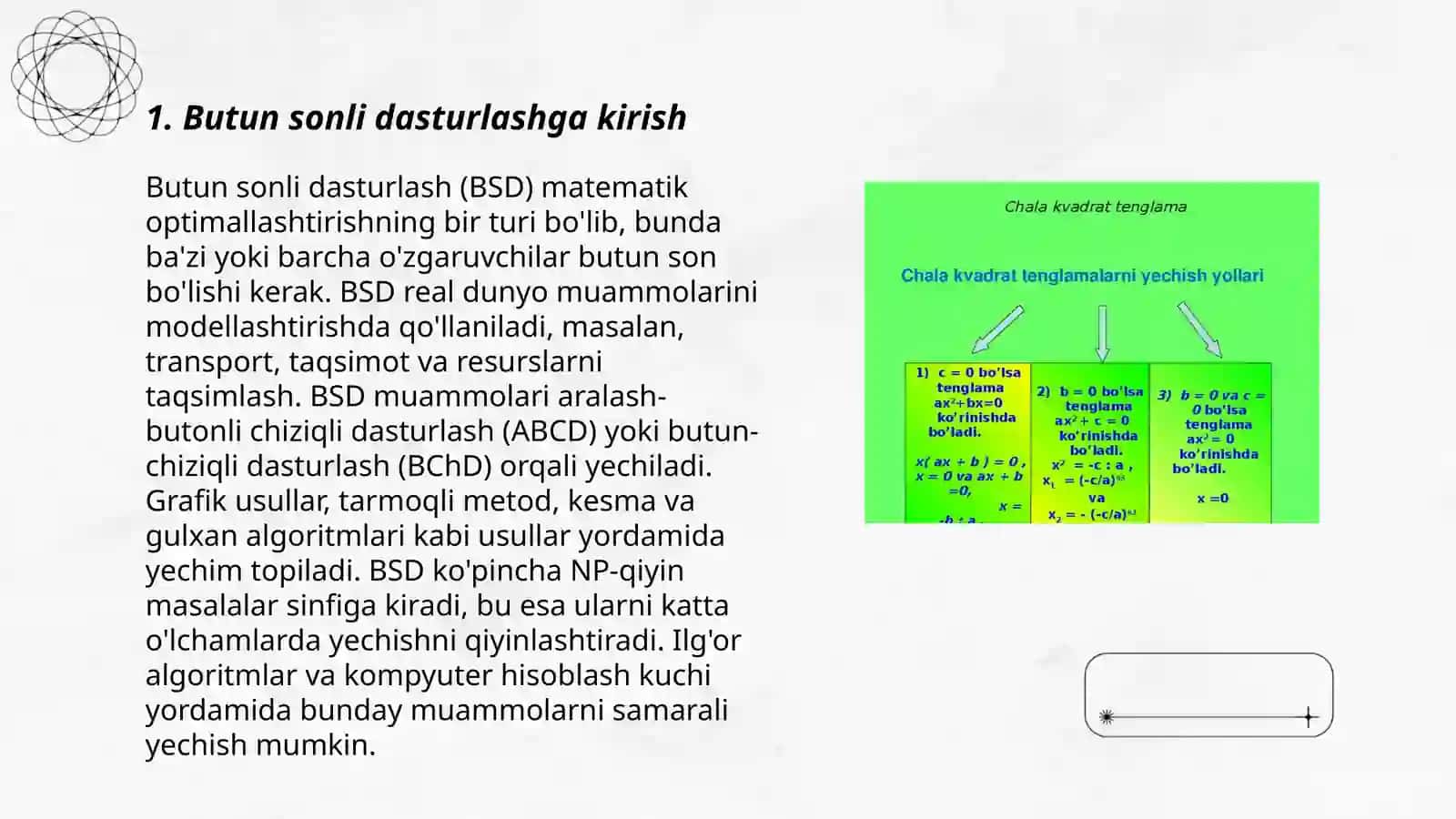 Iqtisodiy masalalarning butun sonli yechimini topish 3