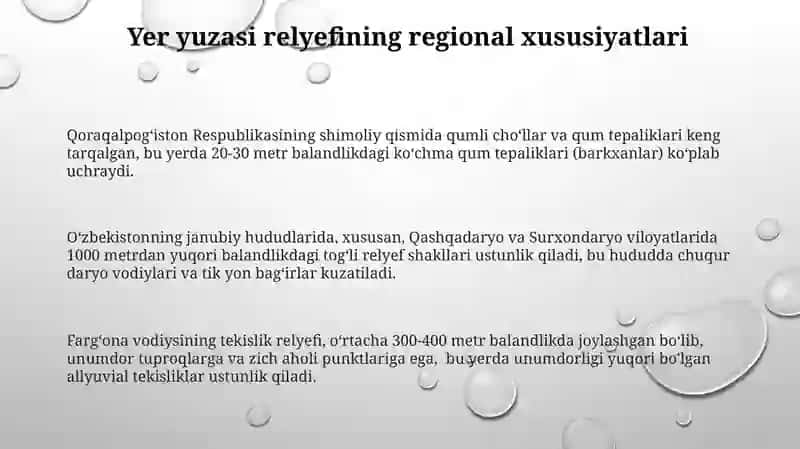 Quruqlikning geotektura va morfostruktura relyefiga ta'rif berish 3