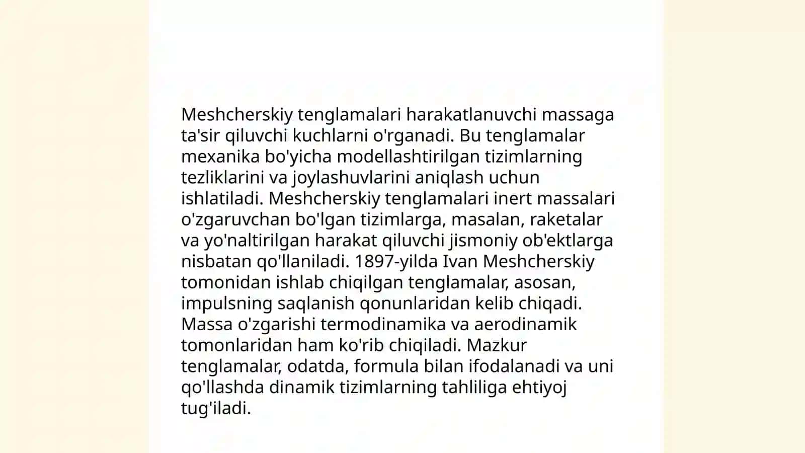 Meshcherskiy tenglamasi 3