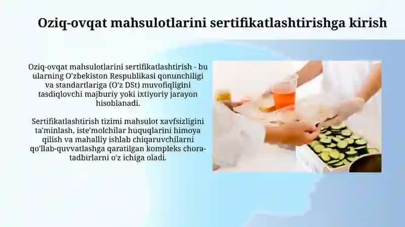 Oziq ovgat mahsulotlarini sertifikatlashtirish 3