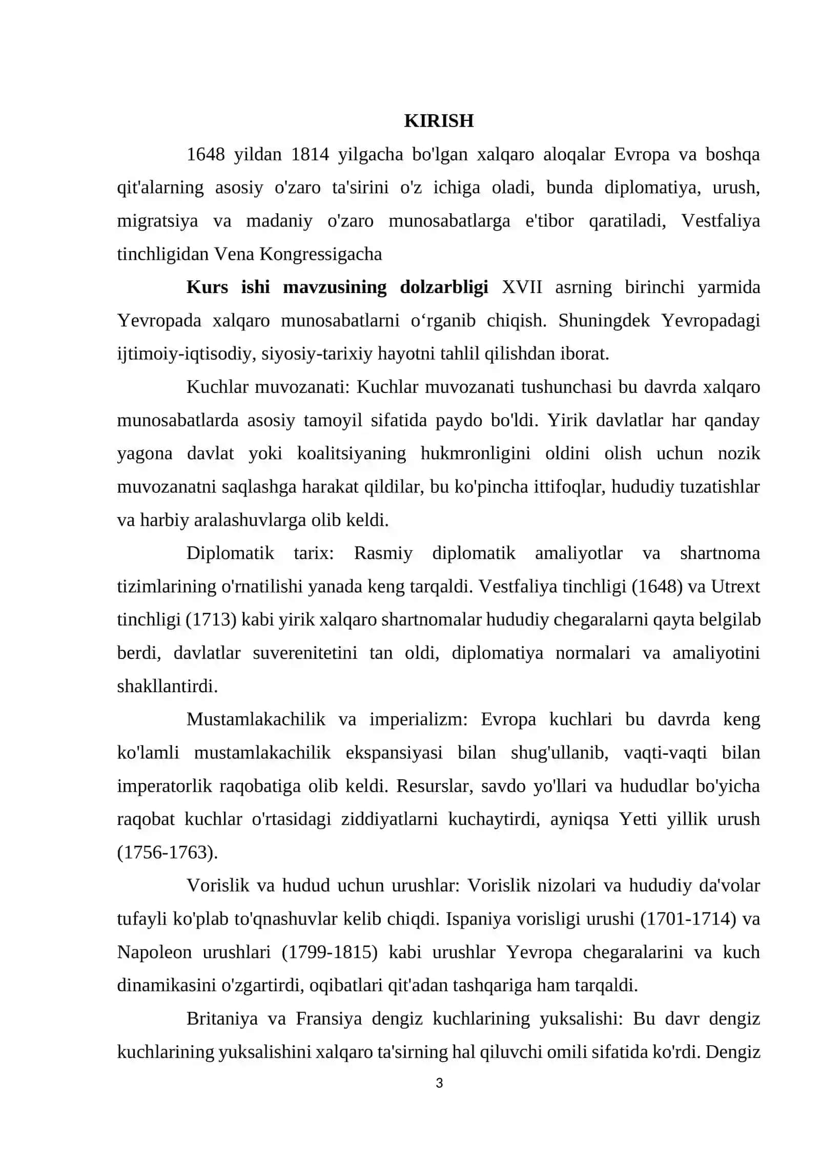 XVII ASRNING BIRINCHI YARMIDA YEVROPADA XALQARO MUNOSABATLAR 3