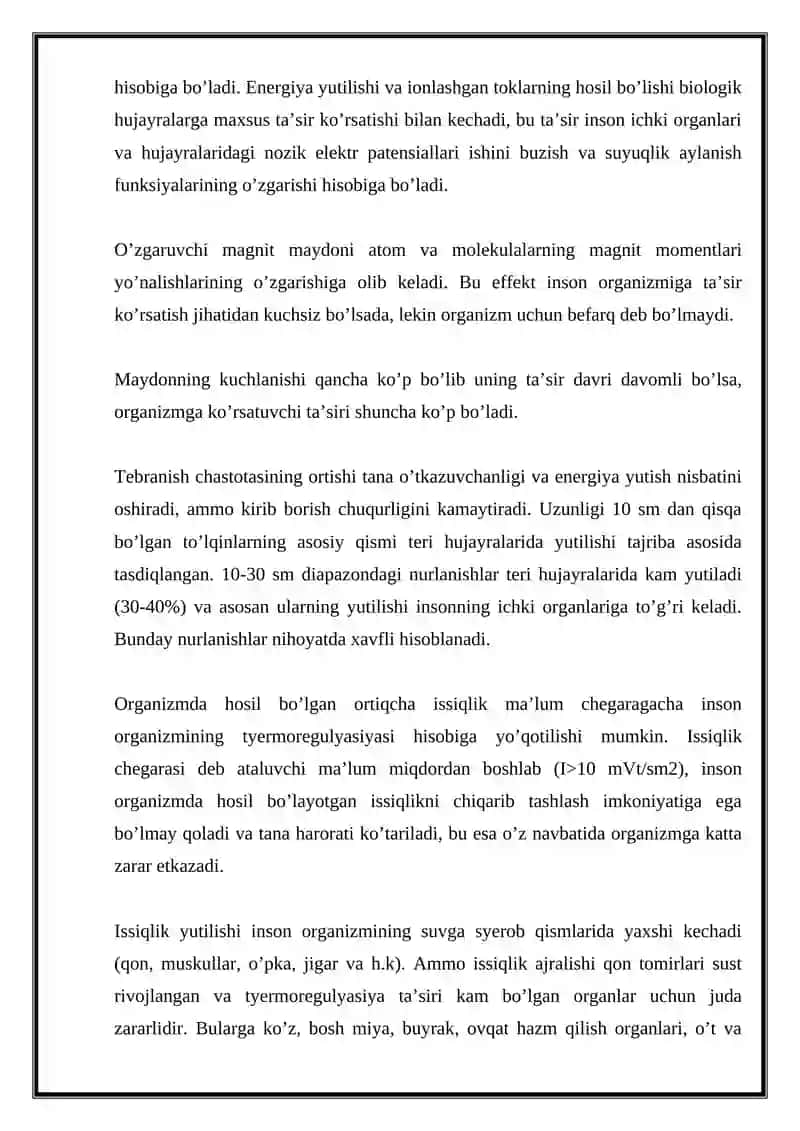 Bionika asoslari va uning inson hayotidagi o’rni 3