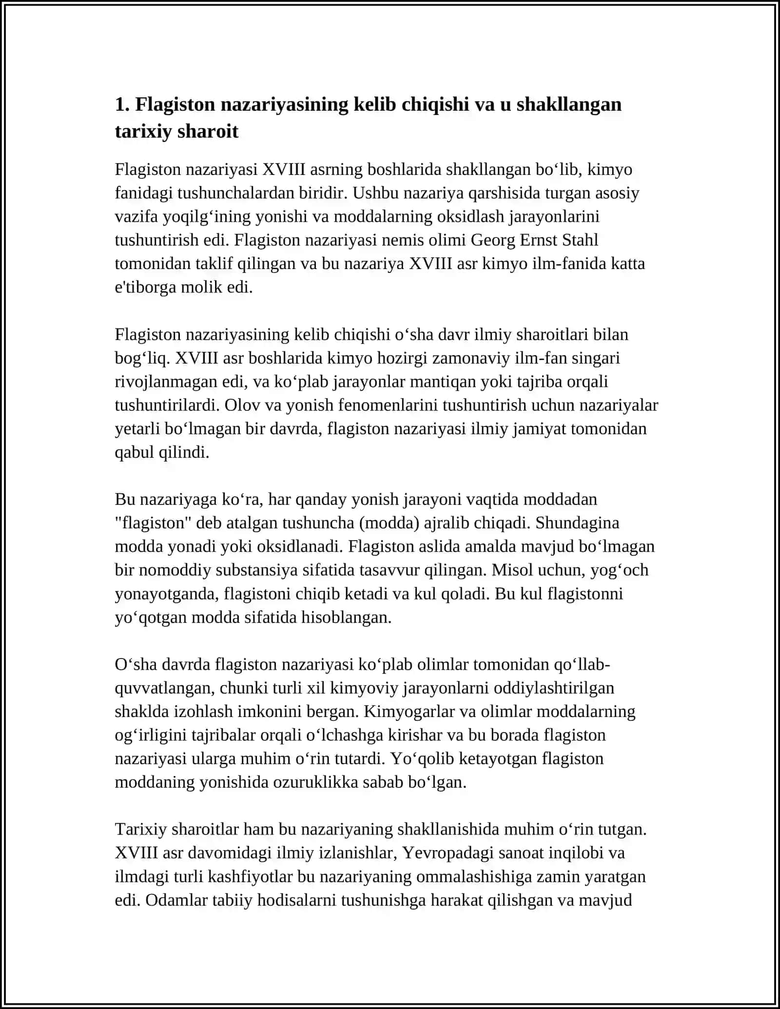 FLAGISTON NAZARIYASI VA USHA ZAMON IXTIYOJLARI 3