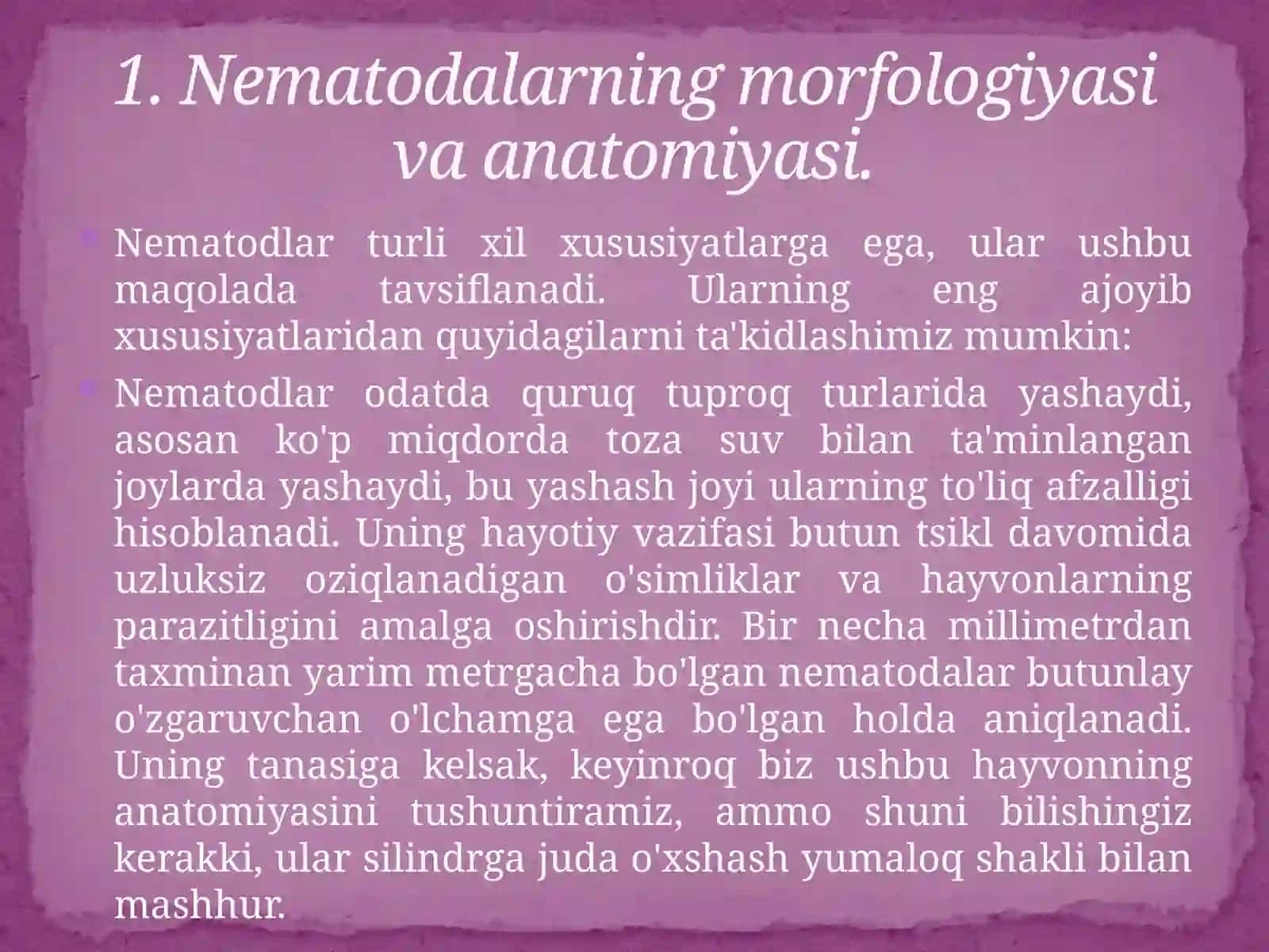 Nematodalarning morfologiyasi va anatomiyasi 3