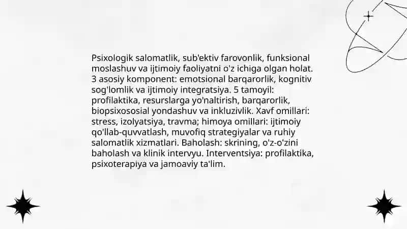 Salomatlik: psixologik yondashuv va mazonlar 3