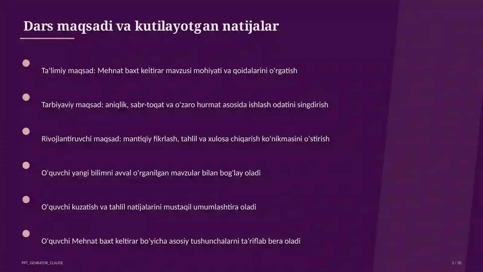 Mehnat baxt keltirar (3-sinf) 3