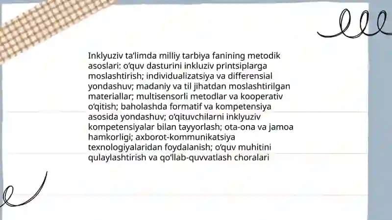 Inklyuziv ta’limda milliy tarbiya fanining metodik asoslari 3