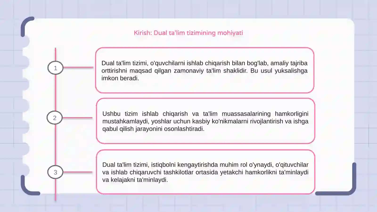 Professional ta'limga dual o'qitish tizimini tatbiq etish istiqbollari 3