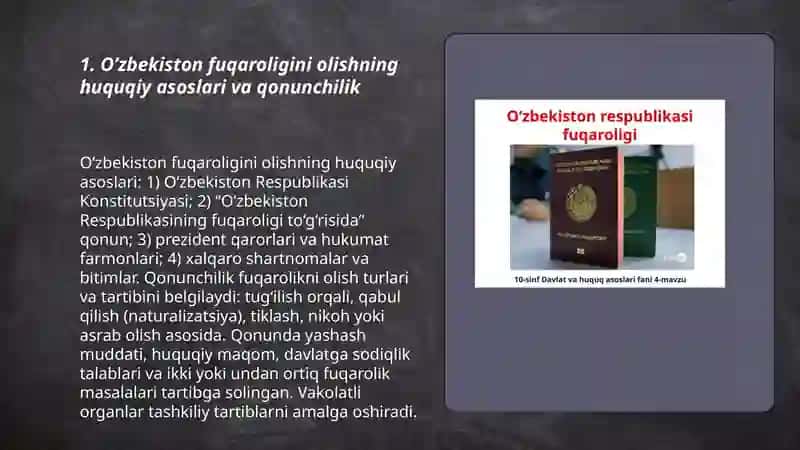 O’zbekiston Respublikasi fuqaroligini olish va yo’qotish va uni tugatish 3
