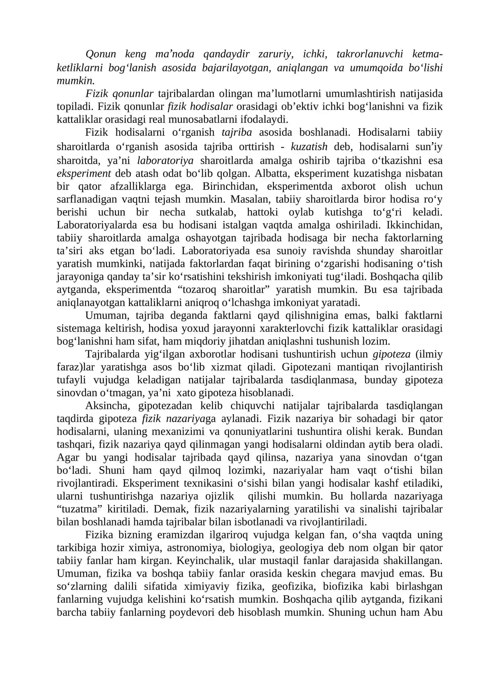 Fizika fani va uning vazifasi. Moddiy nuqta kinematikasi. Ilgarilama va aylanma harakatda tezlik va tezlanish 3