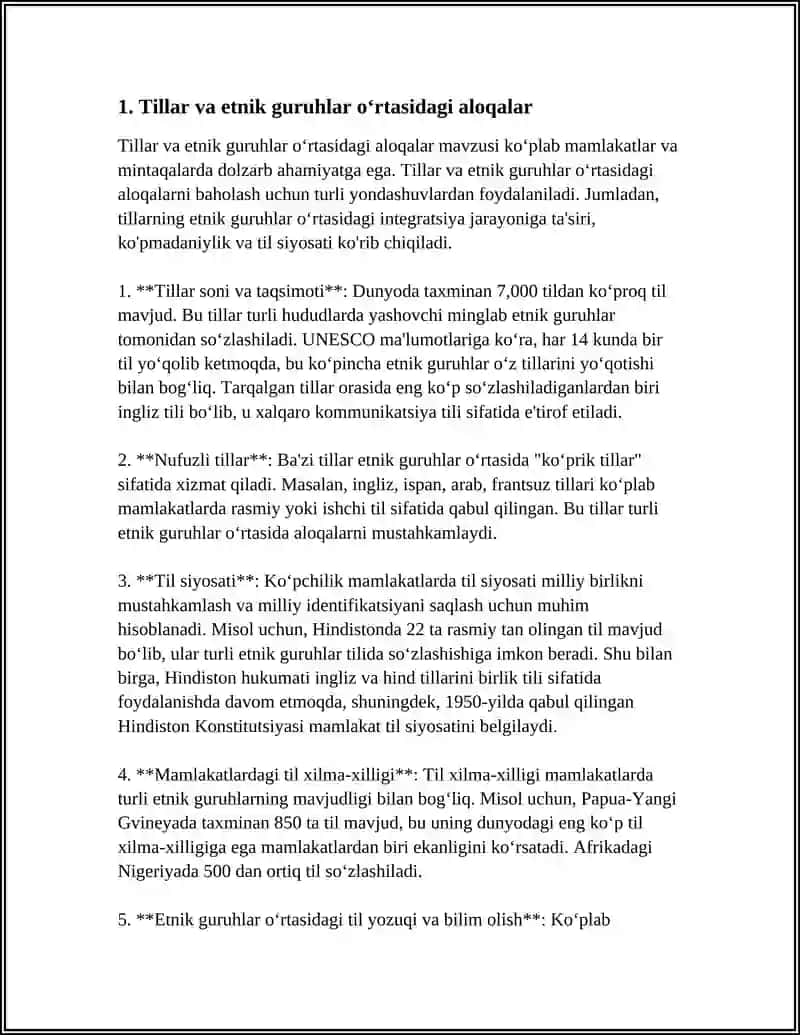 Tillar va etnik guruhlar o‘rtasidagi aloqalar 3