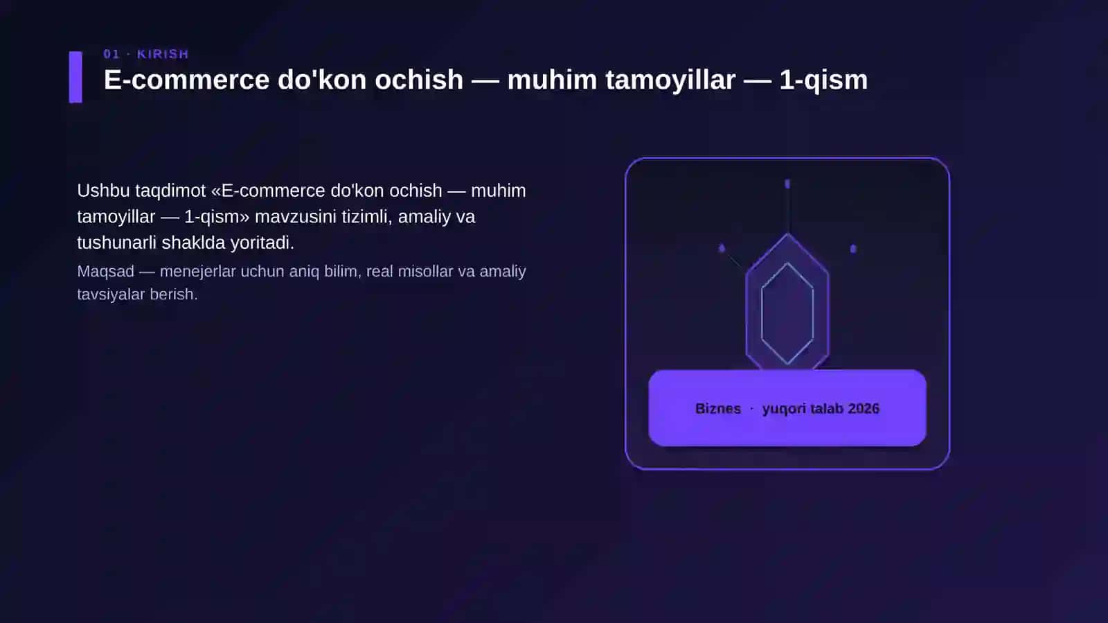 E-commerce do'kon ochish — muhim tamoyillar — 1-qism 3