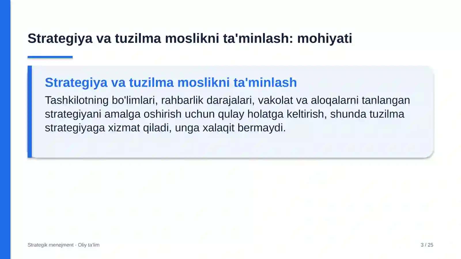 pediatriyada strategiya va tashkiliy tuzilma o'rtasidagi moslikni ta'minlash 7585 3