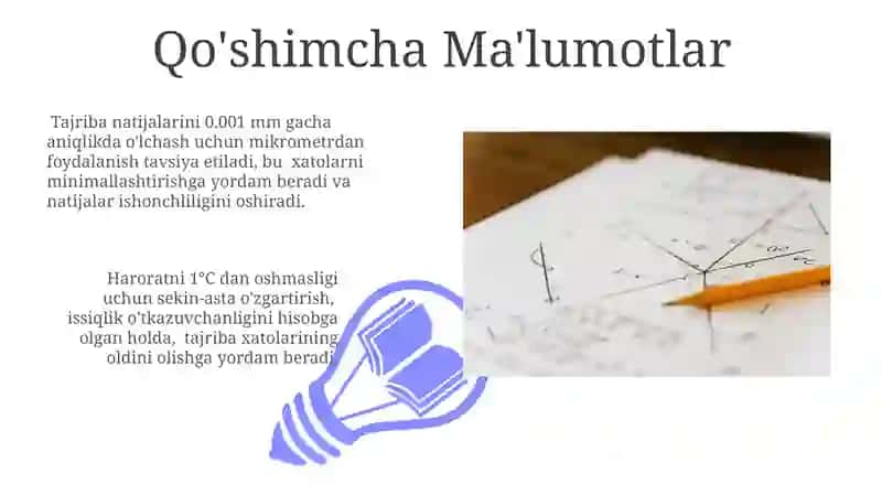 Qattiq jismlarning chiziqli kengayish koeffitsiyentini aniqlash metodikasi 3