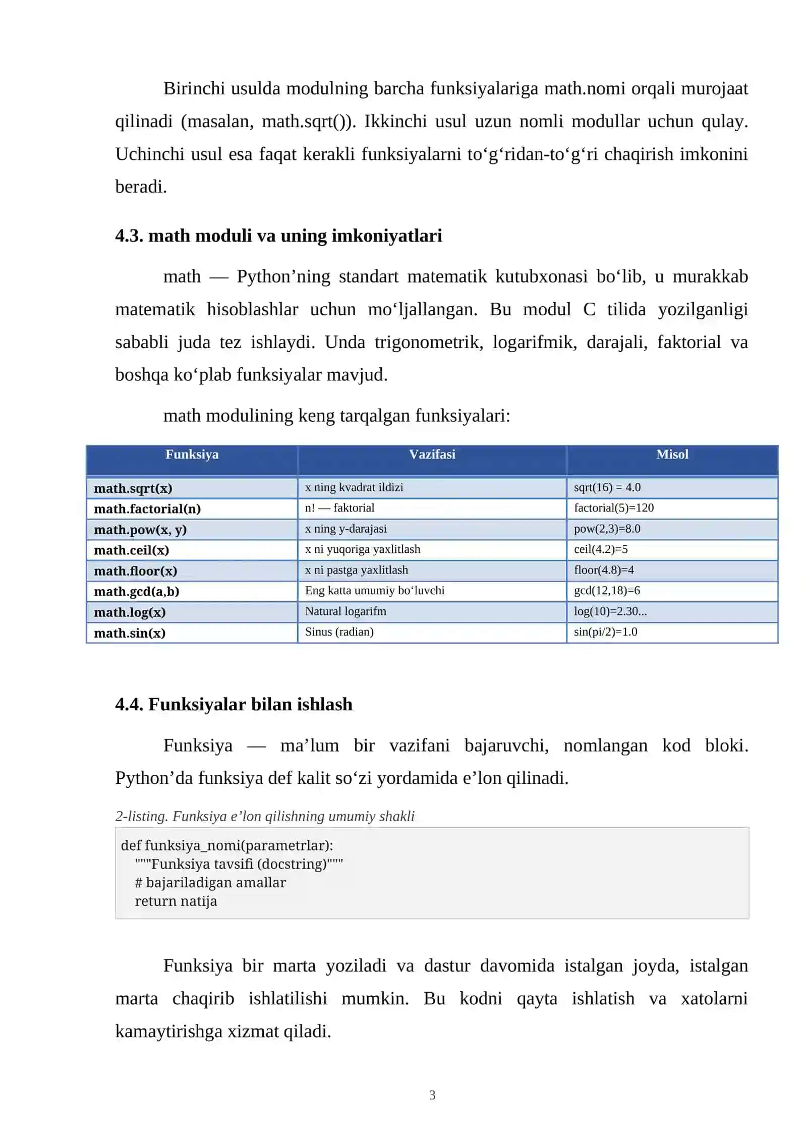 Python’da math modulidan foydalanish 3