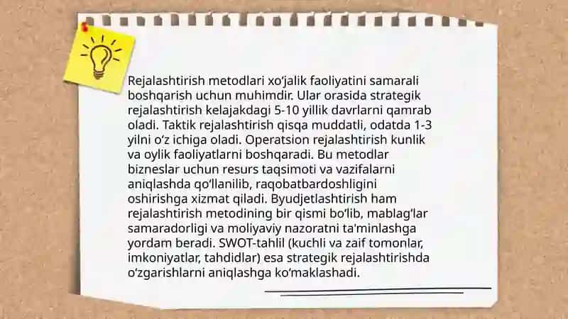 Menejment fani foydalanadigan metodlar 3