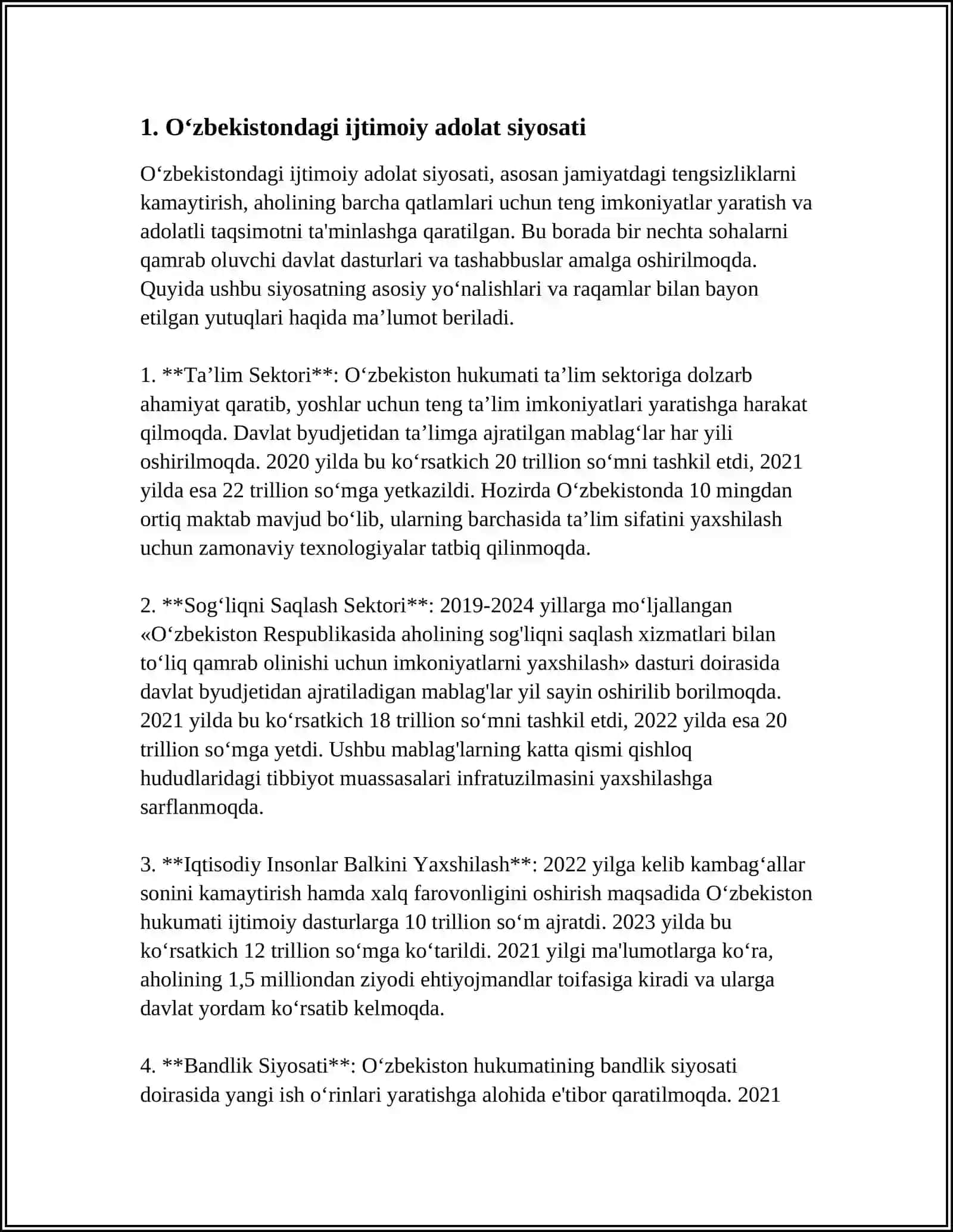 OʻZBEKISTON RESPUBLIKASI SOCIAL TARAWDAGʻI REFORMALAR 3