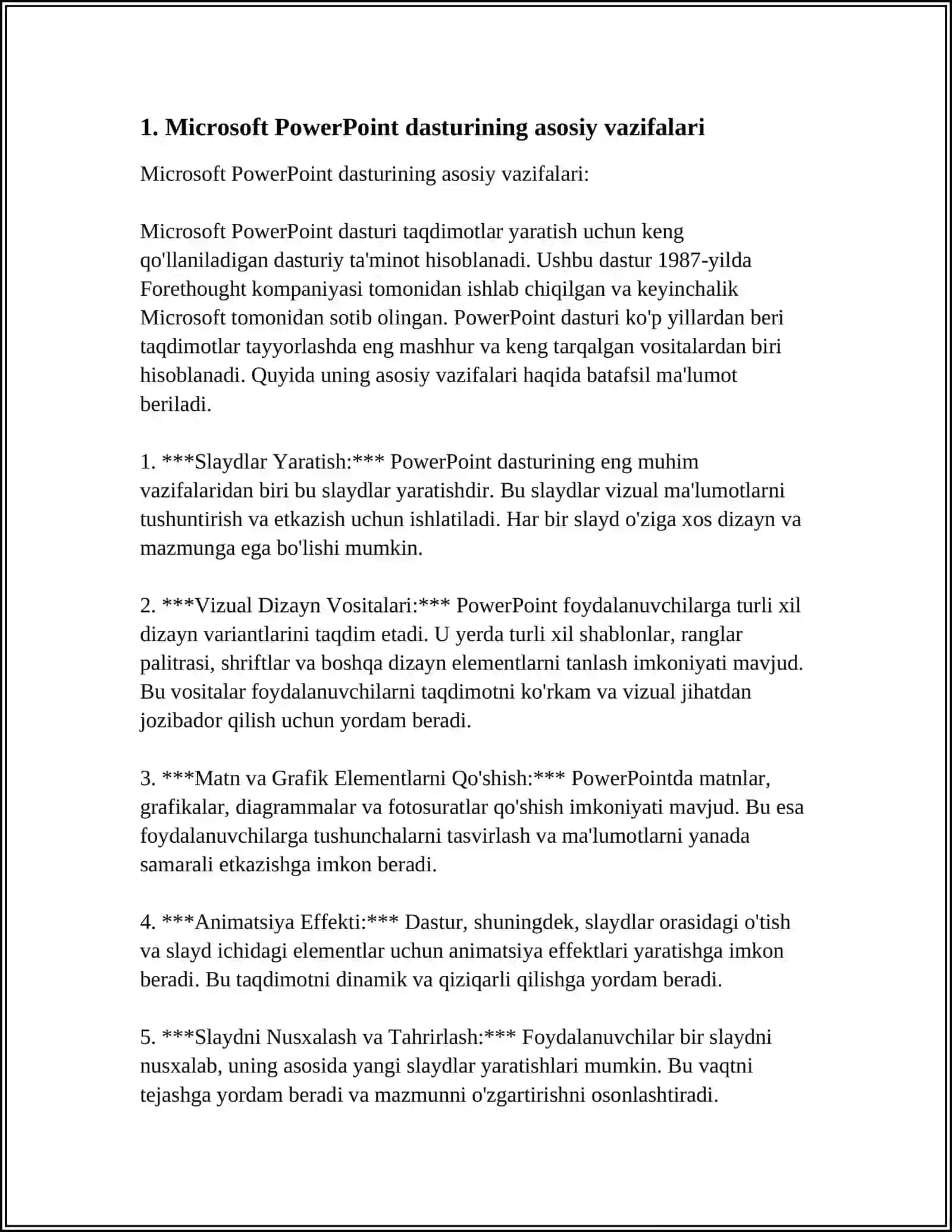 MICROSOFT POWERPOINT TAQDIMOT MUHARRIRI VA UNING INTERFEYSI 3