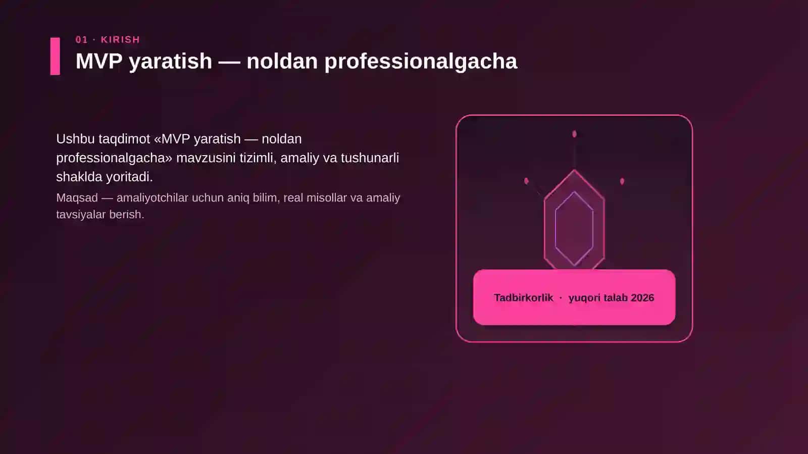 MVP yaratish — noldan professionalgacha 3