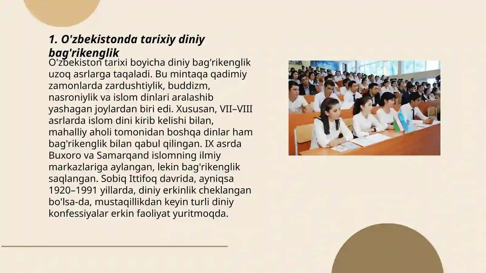 O'zbekistonda konfessiyalararo diniy bag'rikenglikning tarixiy tajribasi 3