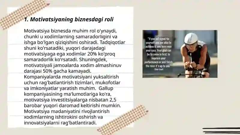 Biznesda motivatsiyaning ahamiyati 3