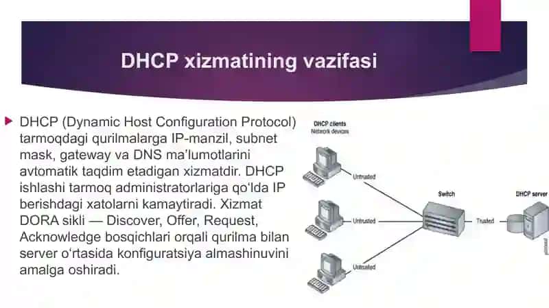 OT da tarmoq xizmatlari konfiguratsiyasi. (DHCP, DNS, FTP, Web-server kabi xizmatlarning o’rnatilish 3