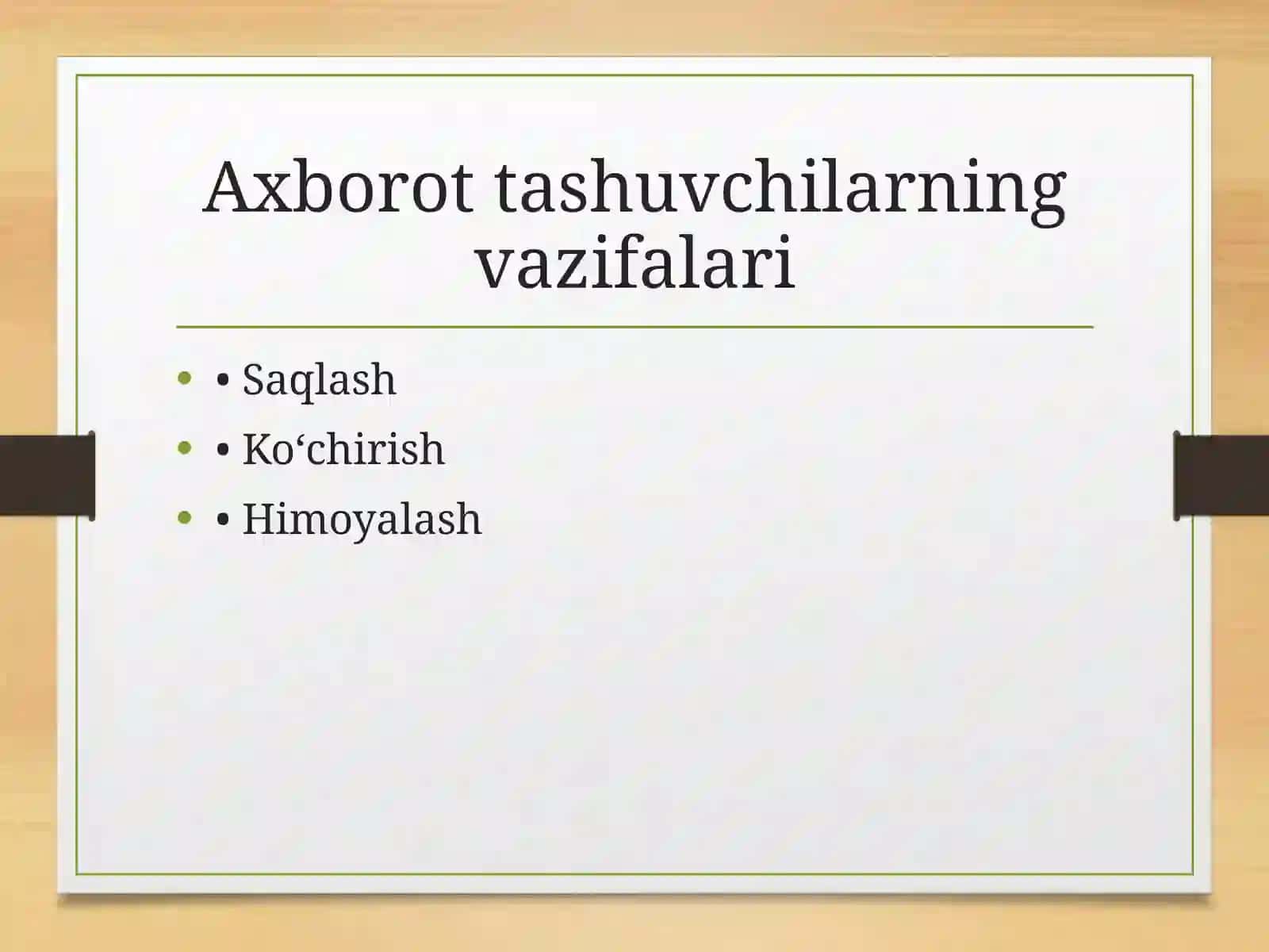 Axborotlarni tashuvchi va yig‘uvchi vositalar 3