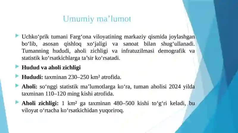 FARG‘ONA VILOYATI UCHKOPRIK TUMANINING STATISTIK VA DEMOGRAFIK TAHLILI 3