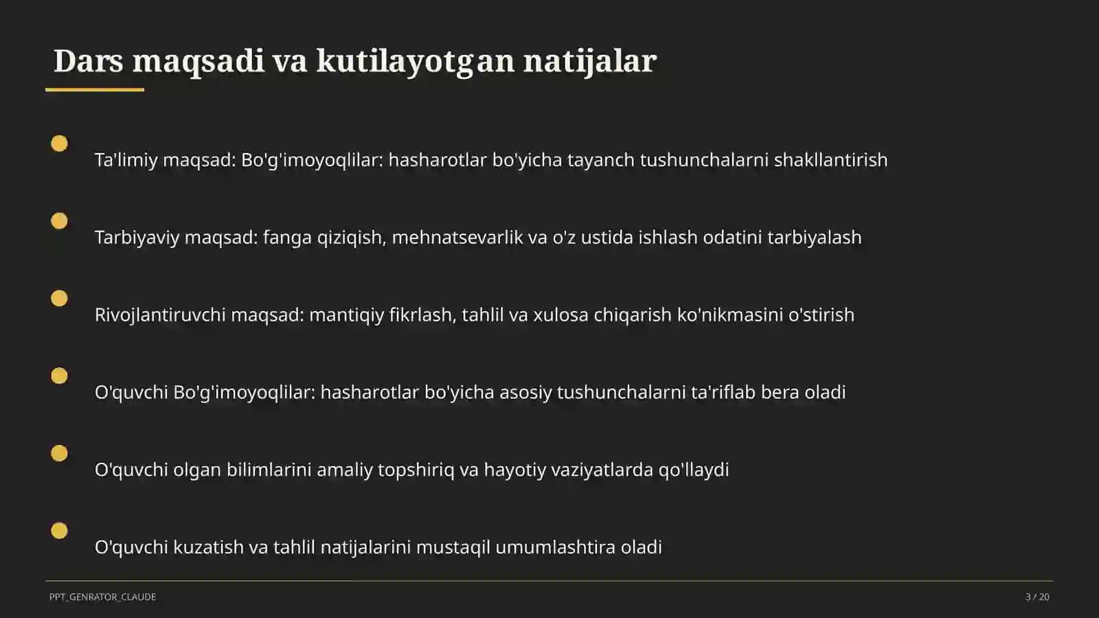 Bo'g'imoyoqlilar: hasharotlar (7-sinf) 3