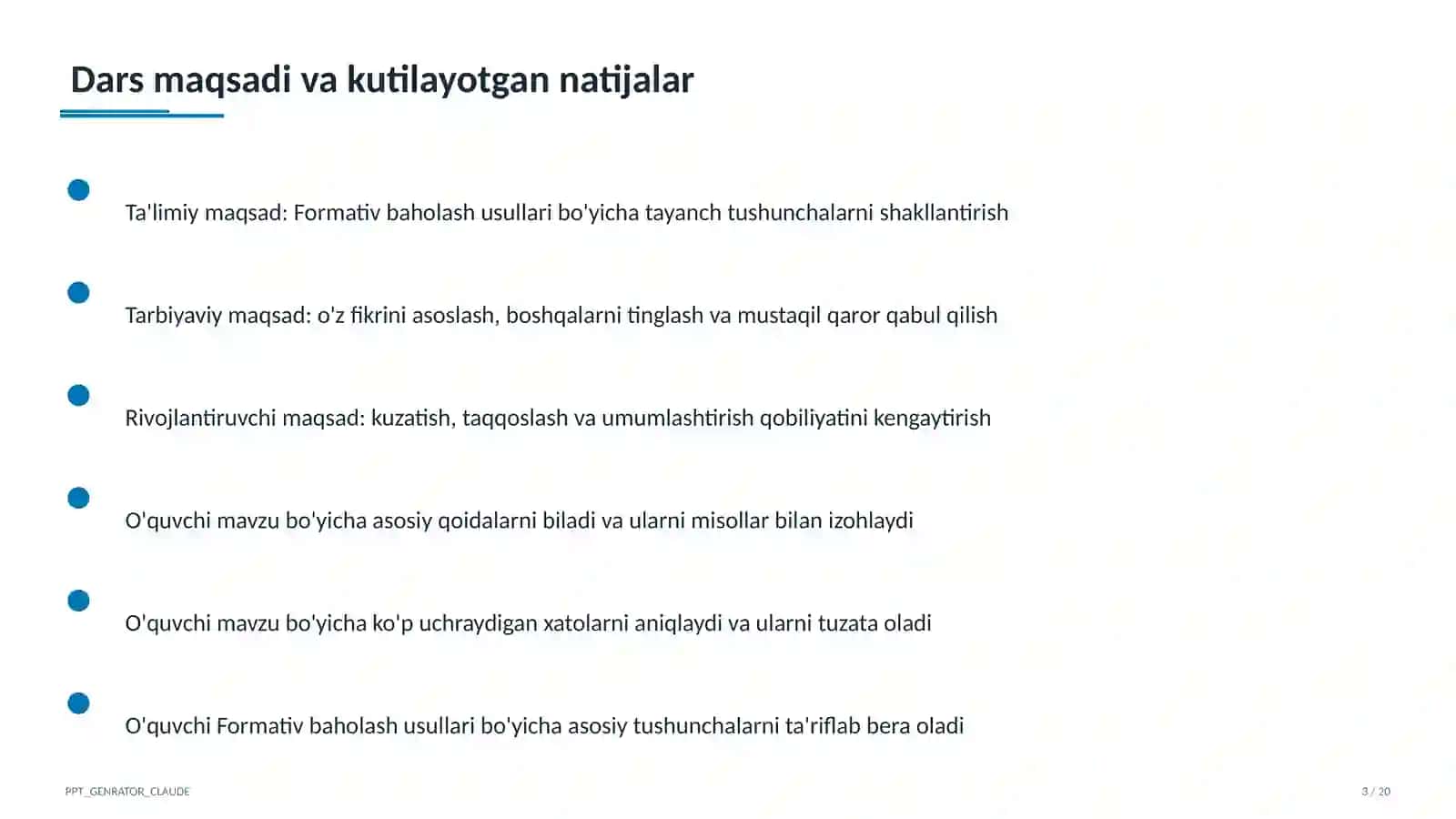 Formativ baholash usullari 3