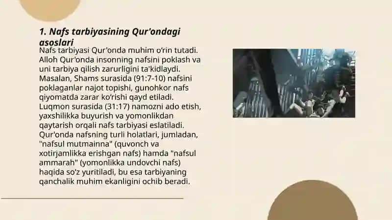 Tasavvuf ta'limotida Qur'ondagi nafs tarbiyasi, zuhd va zohidlikka oidg'oyalarining rivojlantirilishi 3