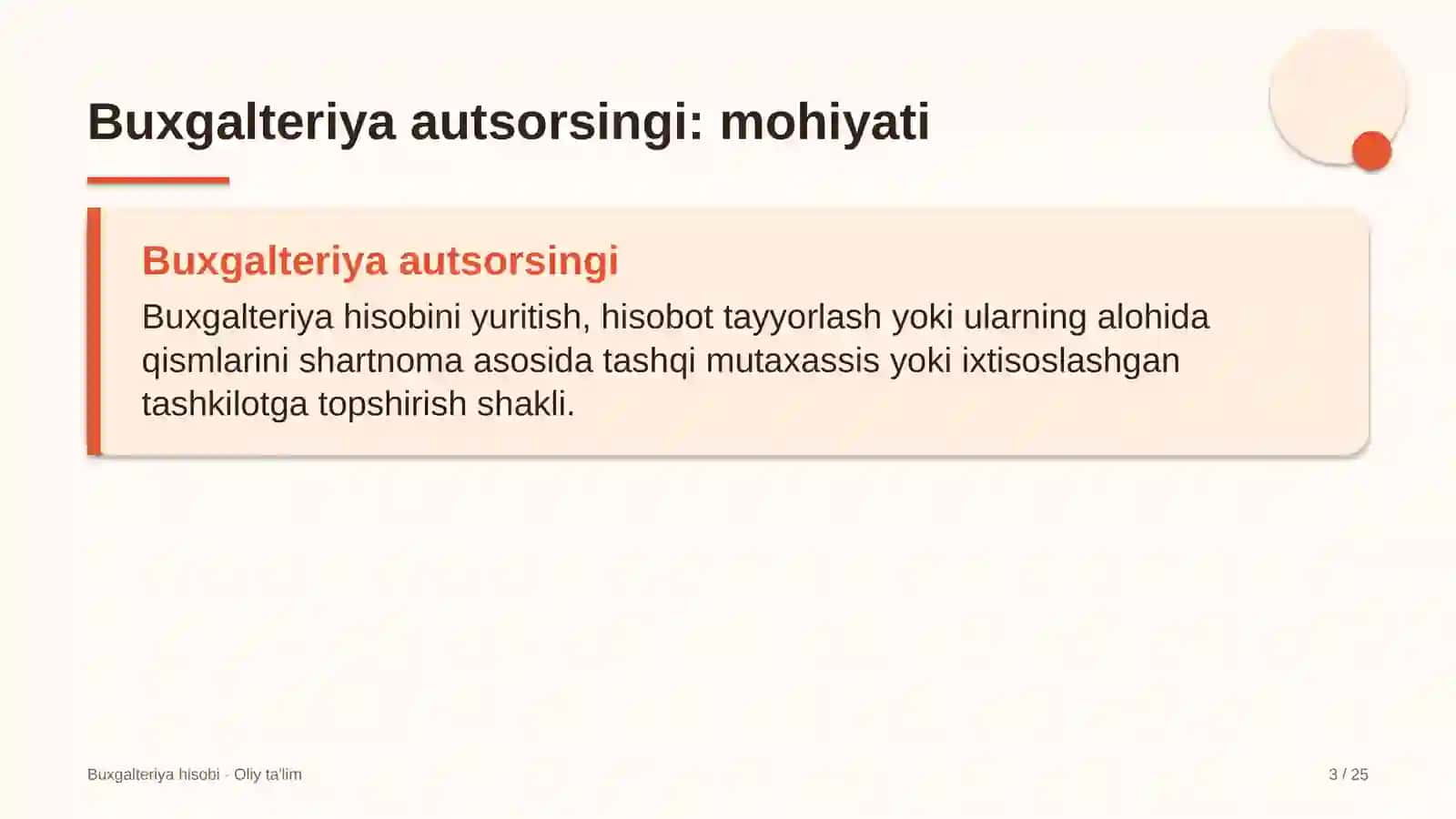 Chinni-fayans sanoatida buxgalteriya xizmatini autsorsingga berish 3