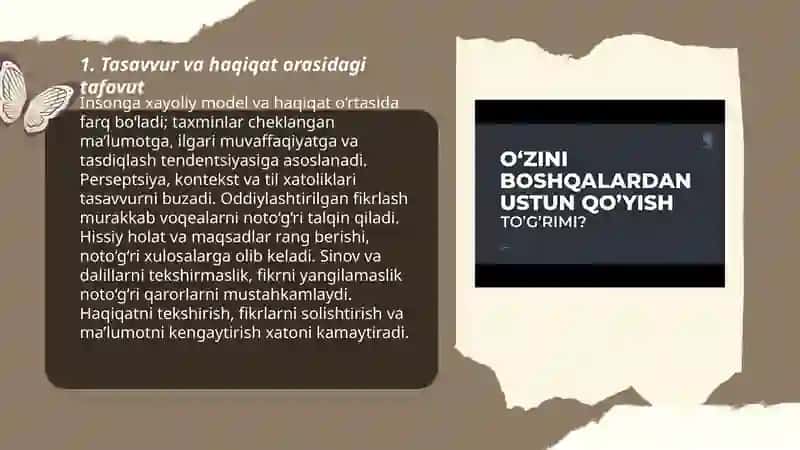 Tasavvur va haqiqat orasidagi tafovut 3