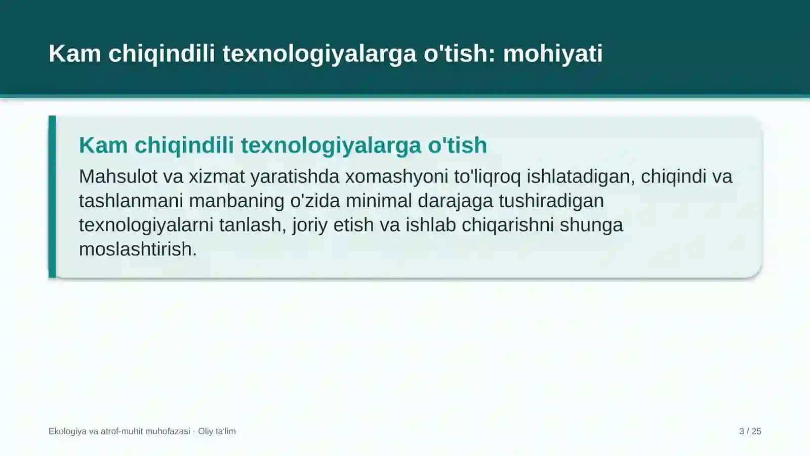 metropolitenda kam chiqindili texnologiyalarga o'tish 6617 3