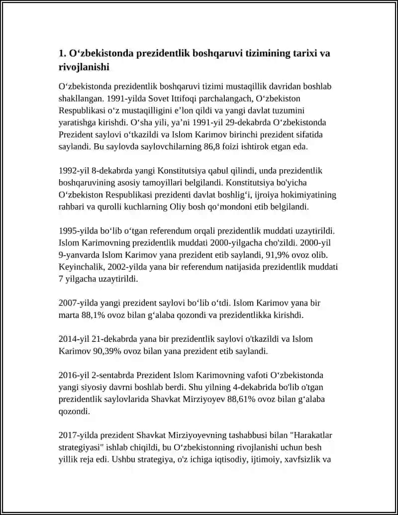 OʻZBEKISTONDA PREZIDENTLIK BOSHQARUVI TIZIMINIG JORIY ETILISHI 3