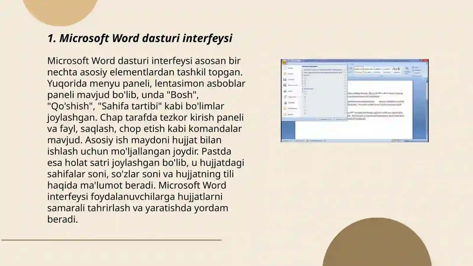 Microsoft Word dasturida hujjat yaratish,saqlash va tahrirlash 3