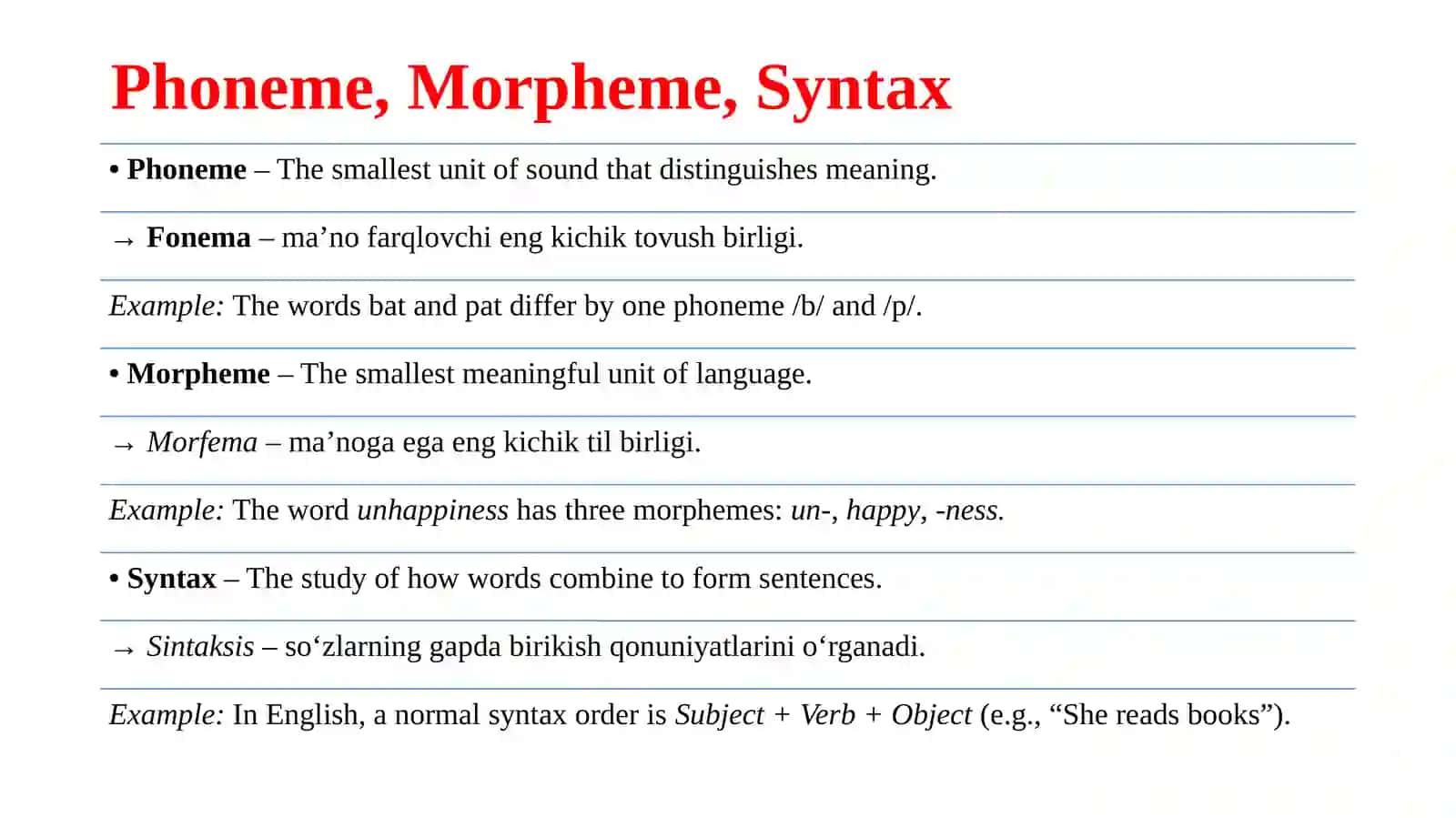 Advanced linguistic terms 3