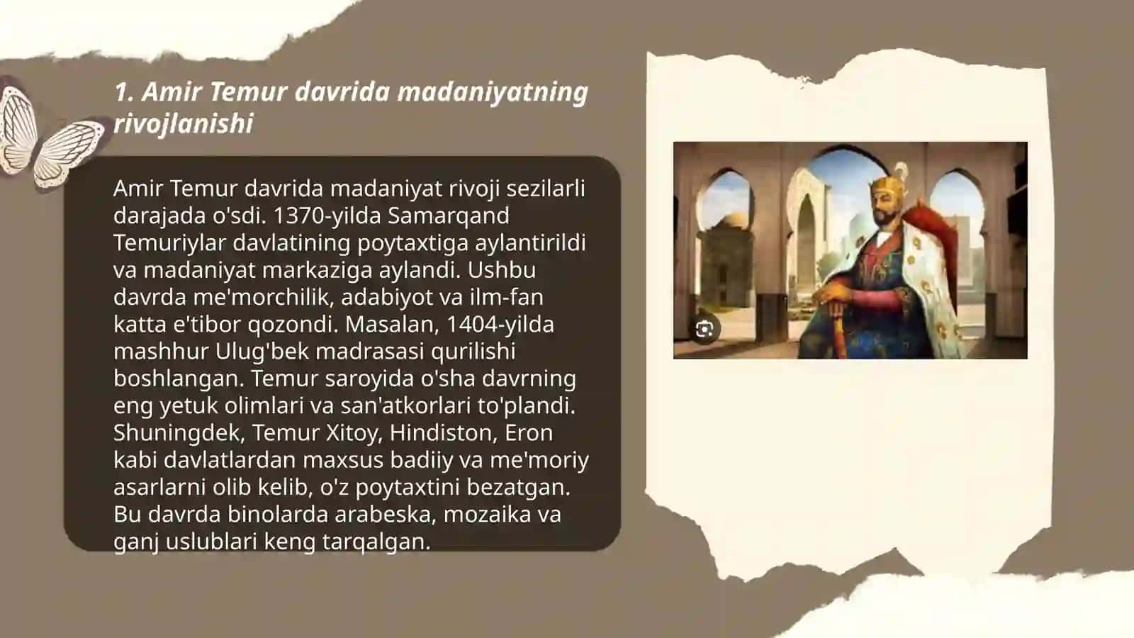 Amir Temur va Temuriylar davrida madaniy hayot va kutubxonalar 3