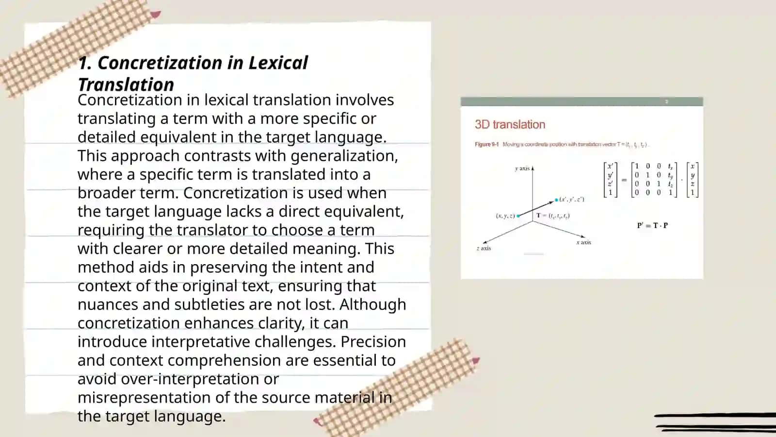 Concretization in Lexical Translation 3
