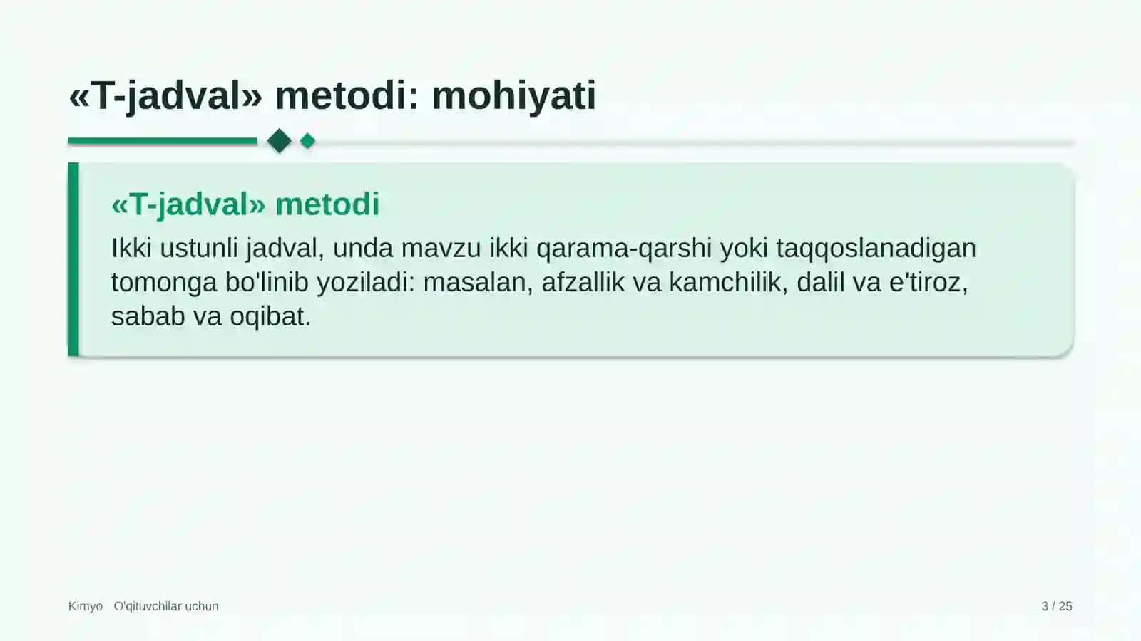 kimyo darslarida t jadval metodidan foydalanish 4140 3