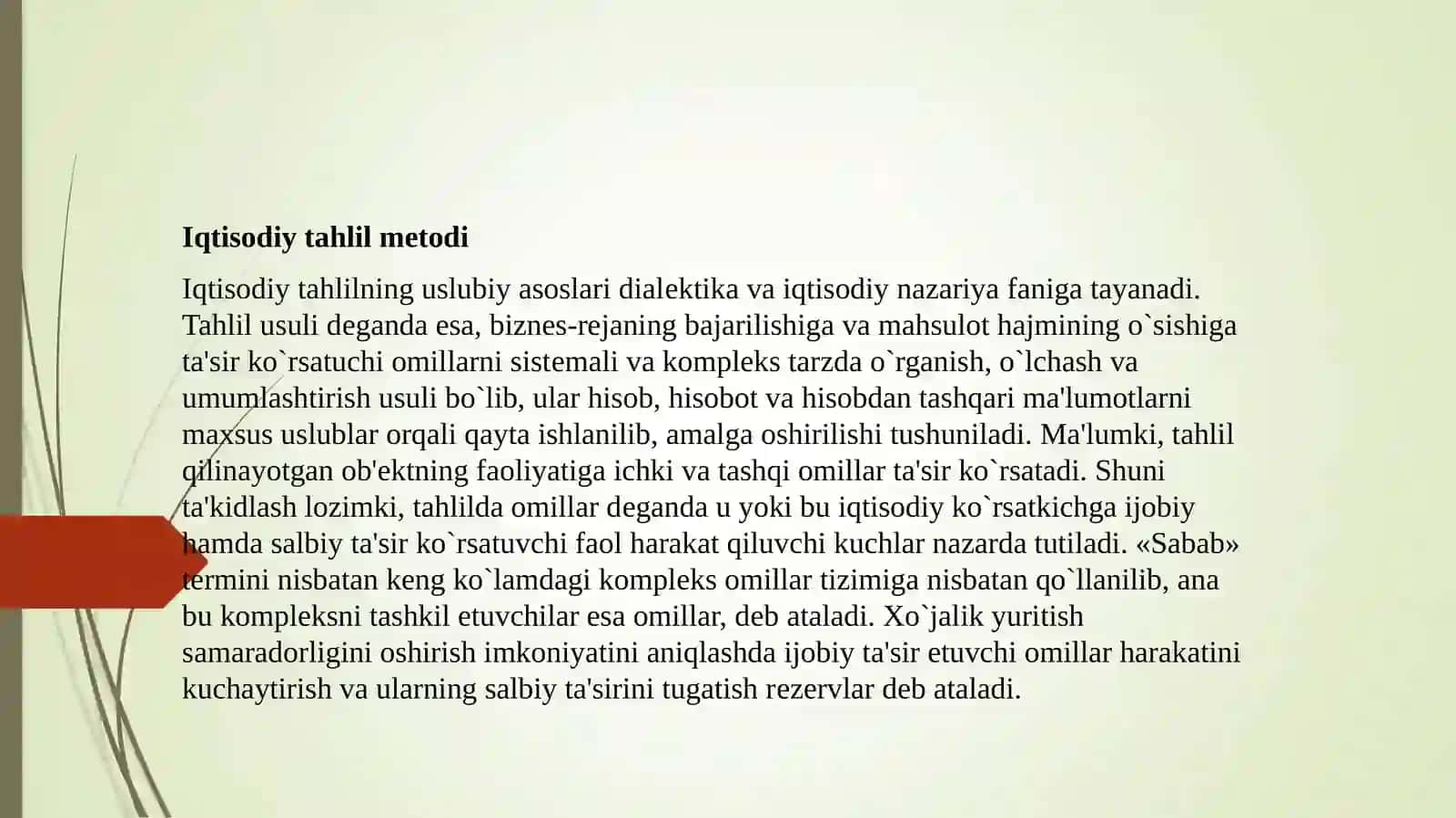 IQTISODIY TAHLIL VA AUDIT FANIDAN 3