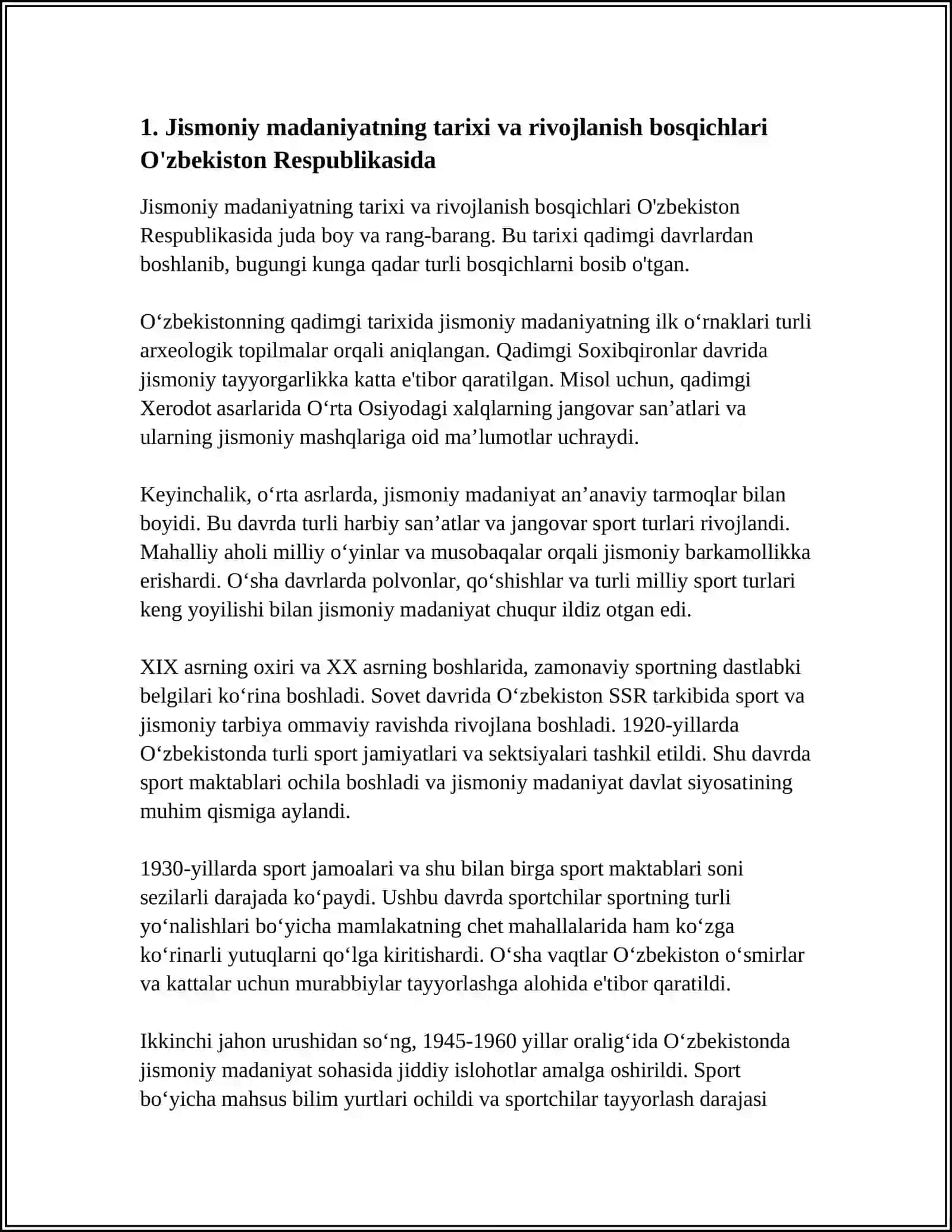 ÒZBEKISTON RESBLIKASIDA JISMONIY MADANIYAT TIZIMINI RIVOJLANTIRISH 3