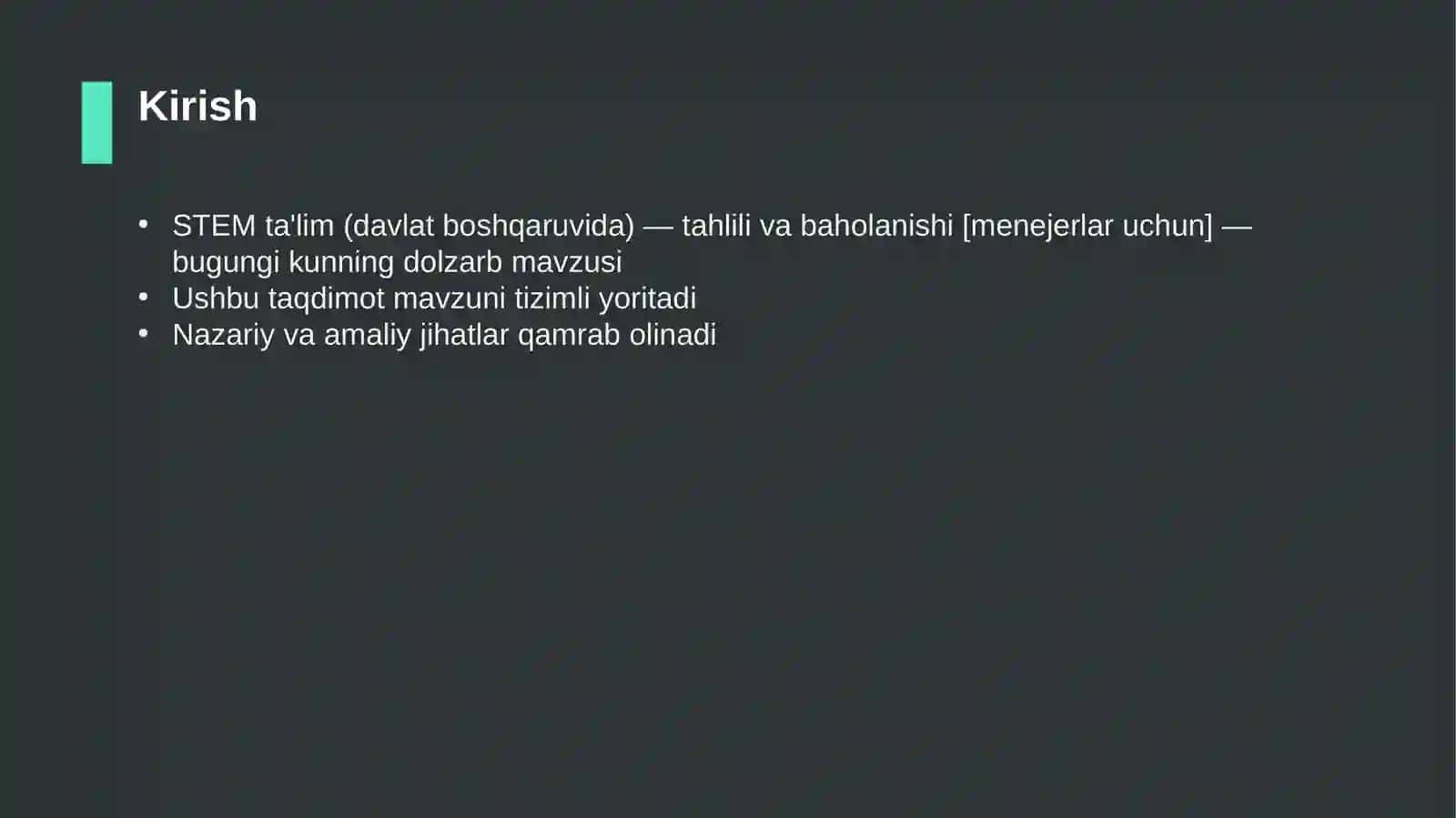 STEM ta'lim (davlat boshqaruvida) — tahlili va baholanishi [menejerlar uchun] 3