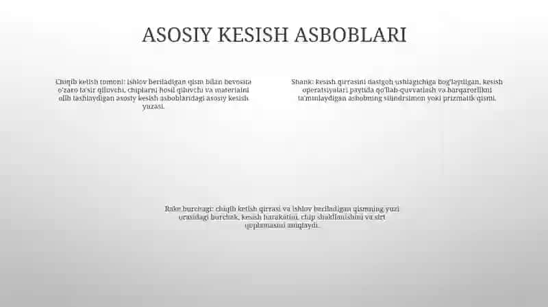 Mavzu Kesuvchi Asboblarning Konstruktiv Elementlari 3