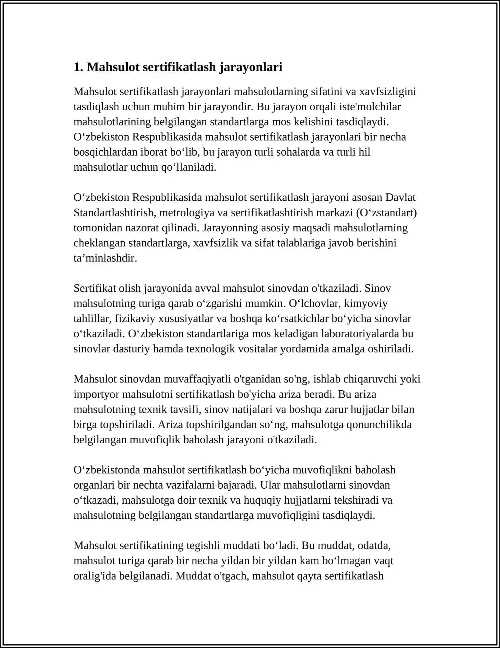MAHSULOTLARNI SERTIFIKATLASHTIRISH SXEMALARI QO‘LLANISHI 3