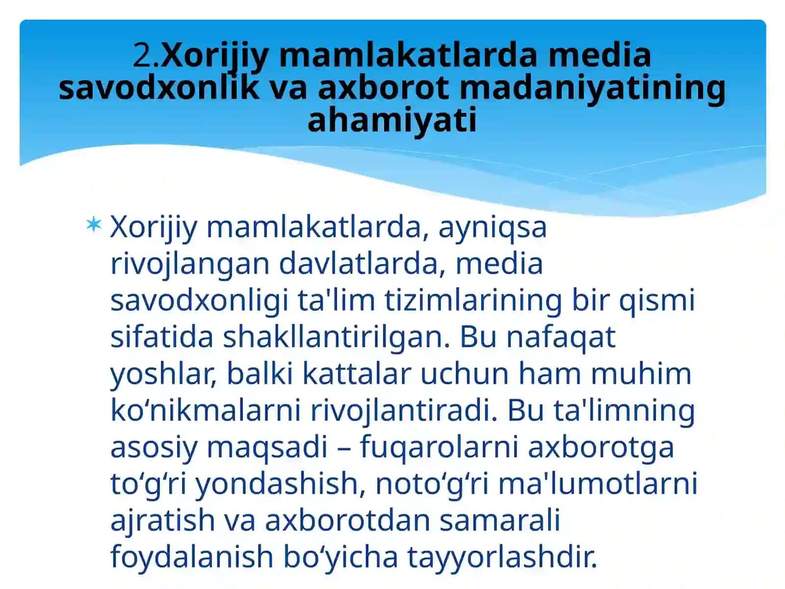 Xorijiy mamlakatlarda media savodxonlik va axborot madaniyatining qiyosiy tahlili 3