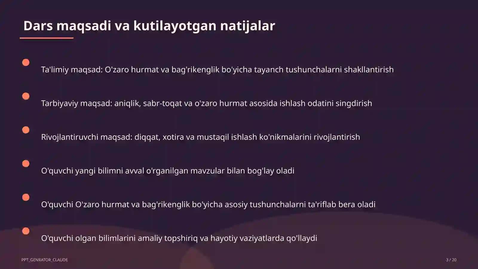 O'zaro hurmat va bag'rikenglik (7-sinf) 3