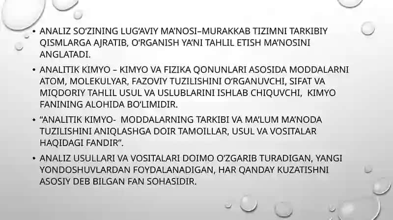 Analitik kimyo va vazifalari 3
